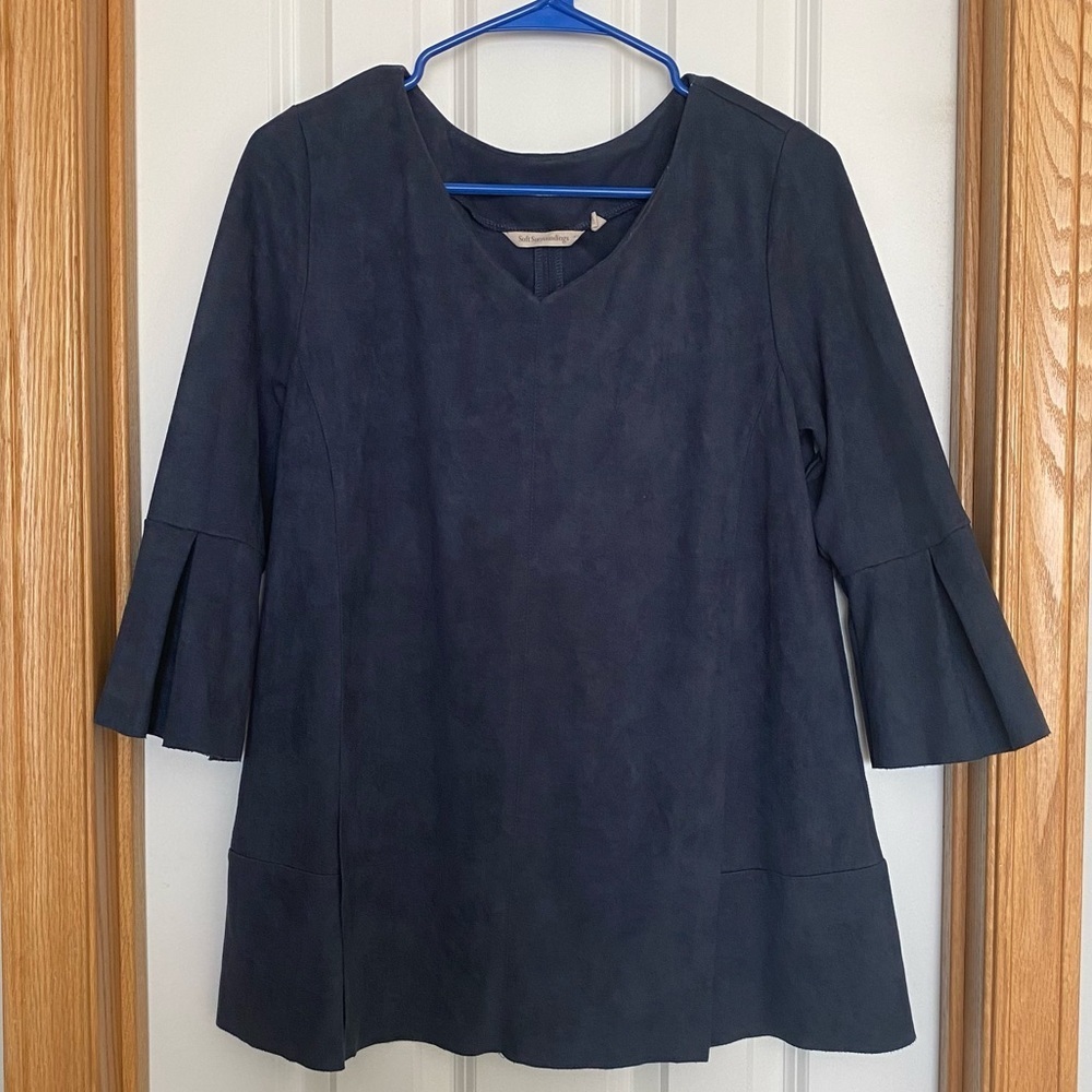 Soft Surroundings Izzy Tunic Faux Suede Blouse Size Medium